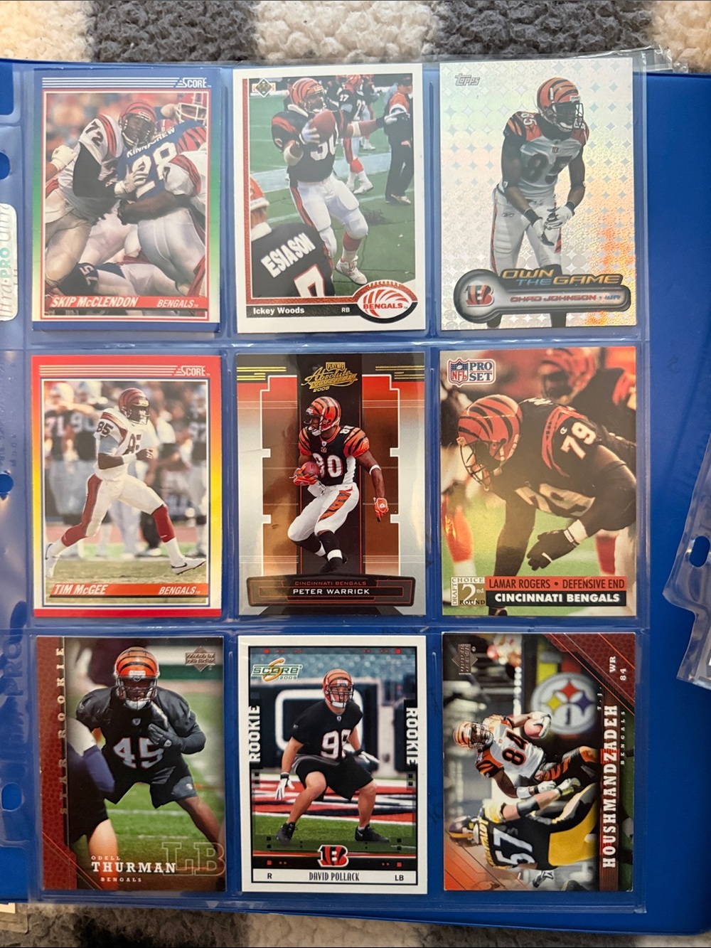 Cincinnati Bengals Football Card Binder Page - Blue